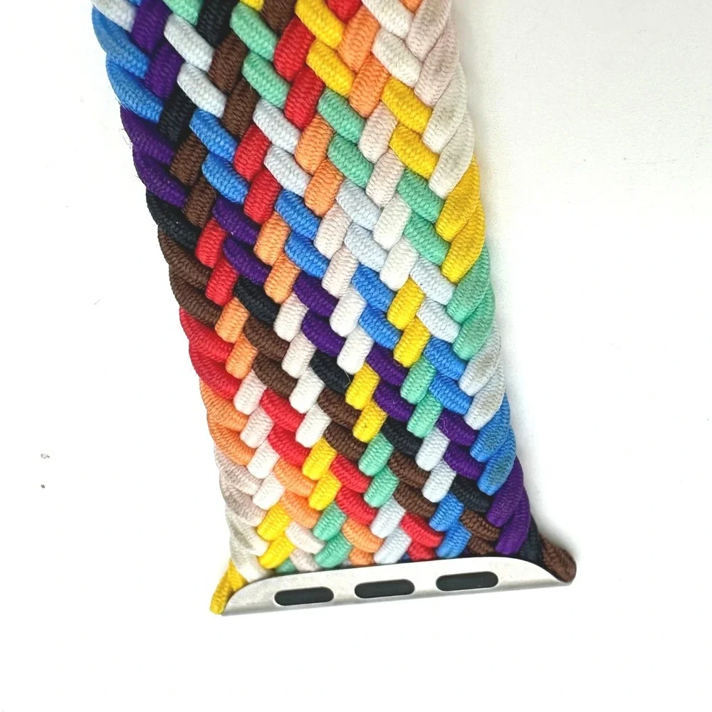 Authentic Apple Watch 2021 Pride Edition Braided Solo Loop - Size 4 (44mm)